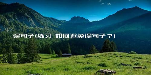 误句子(练习 如何避免误句子？)